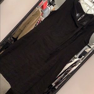 Black linen dress